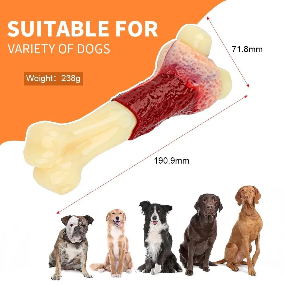Dog Toys for Aggressive Chewers Large Breed, Beef Flavor Nylon Durable Dog Chew Toys